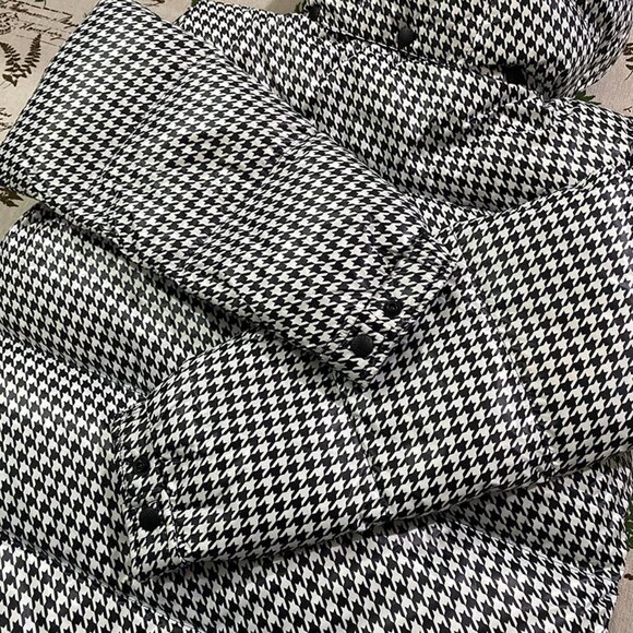 Moncler Genius Houndstooth Down Jacket White and Black - Picture 4 of 13